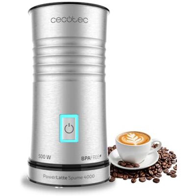 Cecotec Milchaufschäumer Power Latte Spume 4000, 500 W, 240 ml, 3 Programme Kalt- & Heißzubereitung, Antihaftbeschichtung, 360°-Drehsockel, automatische Abschaltung, kabellose Kanne & Füllstandsanzeige Cecotec Milchaufschäumer Power Latte Spume 4000, 500 W, 240 ml, 3 Programme Kalt- & Heißzubereitung, Antihaftbeschichtung, 360°-Drehsockel, automatische Abschaltung, kabellose Kanne & Füllstandsanzeige