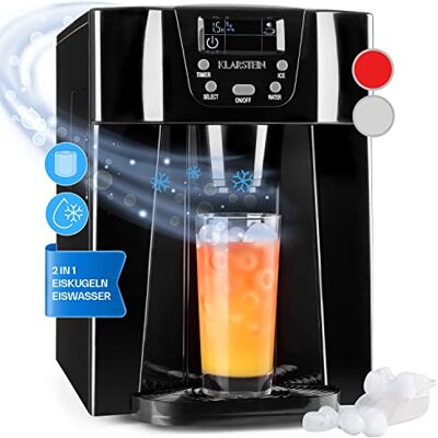 Klarstein Eiswürfelmaschine Klein, 2 L Eiswürfelbereiter & Wasserspender, Eiswürfelmaschine für 12 kg Große und Kleine Eiswürfel, Schnelle Eiswürfelbereiter mit Alarm Klarstein Eiswürfelmaschine Klein, 2 L Eiswürfelbereiter & Wasserspender, Eiswürfelmaschine für 12 kg Große und Kleine Eiswürfel, Schnelle Eiswürfelbereiter mit Alarm