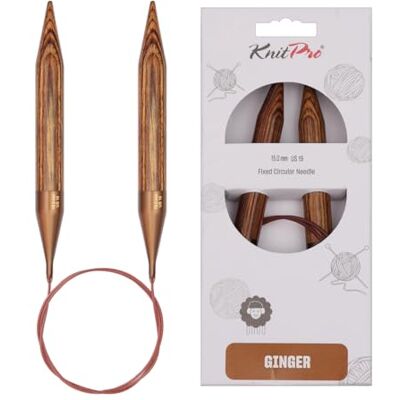 KnitPro Ingwer-feste Rundstricknadeln – 100 cm x 15 mm, Brown KnitPro Ingwer-feste Rundstricknadeln – 100 cm x 15 mm, Brown