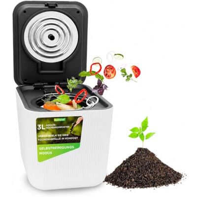 NutriChef Elektrischer Küchenkomposter 3L – Geruchsdichter Biomülleimer für Lebensmittelreste & Bioabfall, Selbstreinigend, Ideal für Haushalt & Küche, 550 Watt NutriChef Elektrischer Küchenkomposter 3L – Geruchsdichter Biomülleimer für Lebensmittelreste & Bioabfall, Selbstreinigend, Ideal für Haushalt & Küche, 550 Watt