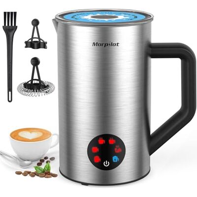 morpilot Milchaufschäumer Elektrisch 6 in 1, 150-350ml, Milchschäumer für Heißer und Kalter Milchschaum und Schokolade, Antihaftbeschichtung, Leicht zu Reinigen, Edelstahl morpilot Milchaufschäumer Elektrisch 6 in 1, 150-350ml, Milchschäumer für Heißer und Kalter Milchschaum und Schokolade, Antihaftbeschichtung, Leicht zu Reinigen, Edelstahl