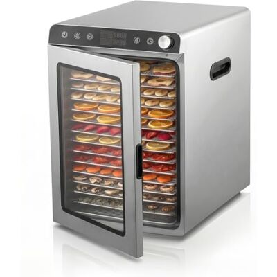 Arendo Dörrautomat Edelstahl mit 16 Edelstahlgitter 1000 Watt 13400 cm² 8 Programme Dörrgerät Dehydrator Obsttrockner Dörrapparat Obst Fleisch Pilze uvm LED Touch Control Drehregler Arendo Dörrautomat Edelstahl mit 16 Edelstahlgitter 1000 Watt 13400 cm² 8 Programme Dörrgerät Dehydrator Obsttrockner Dörrapparat Obst Fleisch Pilze uvm LED Touch Control Drehregler