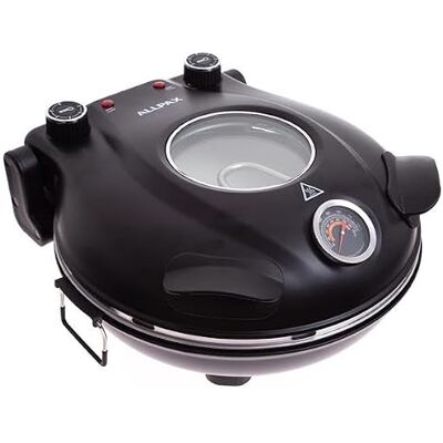 Allpax Pizzaofen elektrisch mit Pizzastein 31 cm, 1200 W, bis 420°C separat regelbare Ober- und Unterhitze, kompaktes Design für Zuhause Allpax Pizzaofen elektrisch mit Pizzastein 31 cm, 1200 W, bis 420°C separat regelbare Ober- und Unterhitze, kompaktes Design für Zuhause