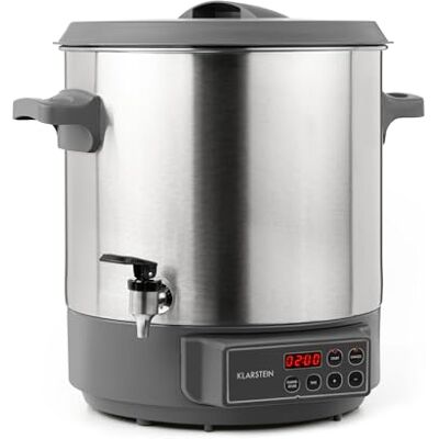 Klarstein Lady Marmalade Einkochautomat Einkochtopf Einkocher Heißgetränkespender, 27 Liter, 1800 Watt, 30-100 °C, Timer, Warmhalte-Funktion, Überhitzungsschutz, Edelstahl gebürstet Klarstein Lady Marmalade Einkochautomat Einkochtopf Einkocher Heißgetränkespender, 27 Liter, 1800 Watt, 30-100 °C, Timer, Warmhalte-Funktion, Überhitzungsschutz, Edelstahl gebürstet