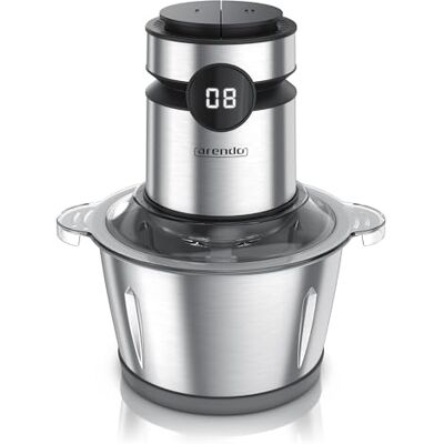 Arendo Multi Zerkleinerer elektrisch Edelstahl – extra starker 500 W Motor – 2 L Fassungsvermögen – Universalzerkleinerer – mit Edelstahl-Mixbehälter – für Fleisch Nüsse Obst Gemüse u.v.m. Arendo Multi Zerkleinerer elektrisch Edelstahl – extra starker 500 W Motor – 2 L Fassungsvermögen – Universalzerkleinerer – mit Edelstahl-Mixbehälter – für Fleisch Nüsse Obst Gemüse u.v.m.