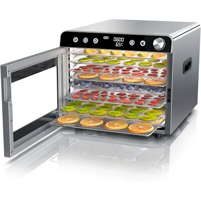 Arendo Dörrautomat Edelstahl mit 8 Edelstahlgitter 700 W 30°-85°C 8 Edelstahl Einlegetabletts mit insgesamt 6700 cm² Dörrgerät Dehydrator Obsttrockner Dörrapparat Obst Fleisch Pilze uvm Arendo Dörrautomat Edelstahl mit 8 Edelstahlgitter 700 W 30°-85°C 8 Edelstahl Einlegetabletts mit insgesamt 6700 cm² Dörrgerät Dehydrator Obsttrockner Dörrapparat Obst Fleisch Pilze uvm