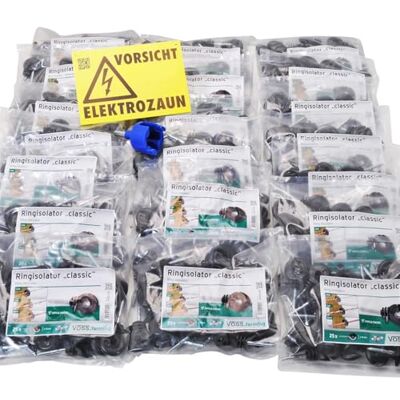 Voss 500x Ringisolator Set mit Einschraubhilfe Warnschild Elektrozaun Isolator Voss 500x Ringisolator Set mit Einschraubhilfe Warnschild Elektrozaun Isolator