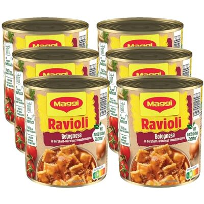 Maggi Ravioli Bolognese, leckeres Fertiggericht mit würzigem Rindfleisch gefüllten Nudeln und Sauce, das Pasta-Original ideal fürs Camping oder den Vorratsschrank, 6er Pack (6 x 800g) Maggi Ravioli Bolognese, leckeres Fertiggericht mit würzigem Rindfleisch gefüllten Nudeln und Sauce, das Pasta-Original ideal fürs Camping oder den Vorratsschrank, 6er Pack (6 x 800g)