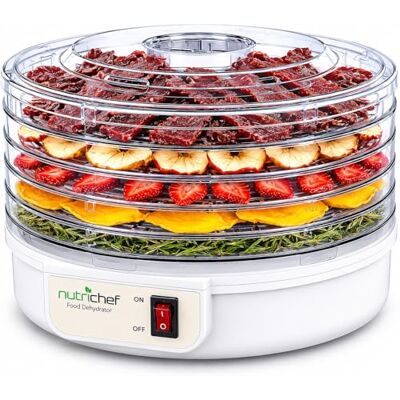 NutriChef Dörrautomat 5 Einschübe – Milchweiß BPA-freies Dörrgerät für Fleisch, Obst, Pilze & Gemüse, 82°C einstellbar, 600W Leistung, leise und leicht zu reinigen NutriChef Dörrautomat 5 Einschübe – Milchweiß BPA-freies Dörrgerät für Fleisch, Obst, Pilze & Gemüse, 82°C einstellbar, 600W Leistung, leise und leicht zu reinigen