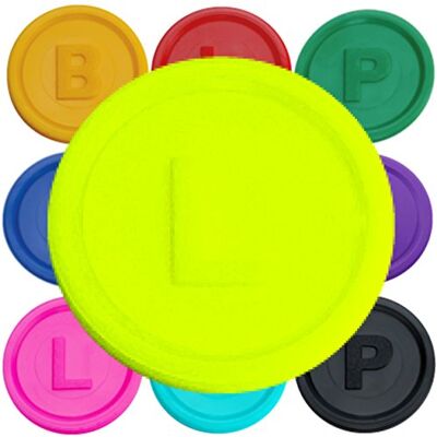 SCHWABMARKEN 1000 Pfandmarken, Chips, Token Farbe Neon-Gelb L SCHWABMARKEN 1000 Pfandmarken, Chips, Token Farbe Neon-Gelb L