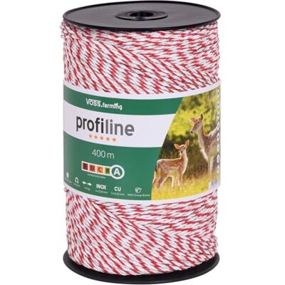 Voss Weidezaunlitze 400m, Elektrozaunlitze, 3x0,25mm Kupfer 3x0,20mm NIRO, weiß-rot Voss Weidezaunlitze 400m, Elektrozaunlitze, 3x0,25mm Kupfer 3x0,20mm NIRO, weiß-rot
