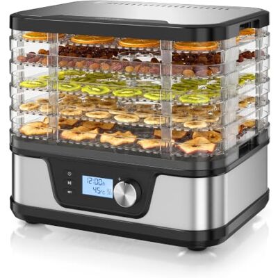Arendo Dörrautomat Edelstahl mit Temperaturregler Edelstahl Dörrgerät für Lebensmittel Fleisch Früchte Gemüse mit Timer bis zu 24 h 35-75 Grad 5 Einlegefächer GS Dehydrator BPA frei Arendo Dörrautomat Edelstahl mit Temperaturregler Edelstahl Dörrgerät für Lebensmittel Fleisch Früchte Gemüse mit Timer bis zu 24 h 35-75 Grad 5 Einlegefächer GS Dehydrator BPA frei