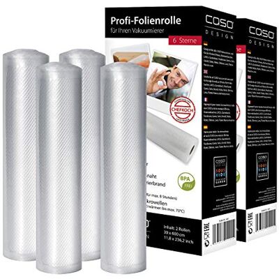 Rosenstein & Söhne CASO DESIGN 4 Profi-Folienrollen, 30 x 600 cm, für Balken-Vakuumierer (Vakuumbeutel) Rosenstein & Söhne CASO DESIGN 4 Profi-Folienrollen, 30 x 600 cm, für Balken-Vakuumierer (Vakuumbeutel)