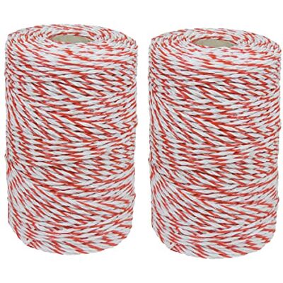 Eider Weidezaunlitze W3 weiß/rot, 200m Rollen, hochwertige Litze für Schafe, Ziegen & Schweine, mit nur 0,25 Ohm/m sehr leitfähig für Lange Zäune geeignet (2 Rollen) Eider Weidezaunlitze W3 weiß/rot, 200m Rollen, hochwertige Litze für Schafe, Ziegen & Schweine, mit nur 0,25 Ohm/m sehr leitfähig für Lange Zäune geeignet (2 Rollen)
