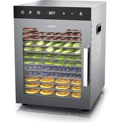 Arendo Dörrautomat Edelstahl mit 12 Edelstahlgitter 800 W 30°- 90°C 12 Edelstahl Einlegetabletts mit insgesamt 10.000 cm² Dörrgerät Dehydrator Obsttrockner Dörrapparat Obst Fleisch Pilze Arendo Dörrautomat Edelstahl mit 12 Edelstahlgitter 800 W 30°- 90°C 12 Edelstahl Einlegetabletts mit insgesamt 10.000 cm² Dörrgerät Dehydrator Obsttrockner Dörrapparat Obst Fleisch Pilze