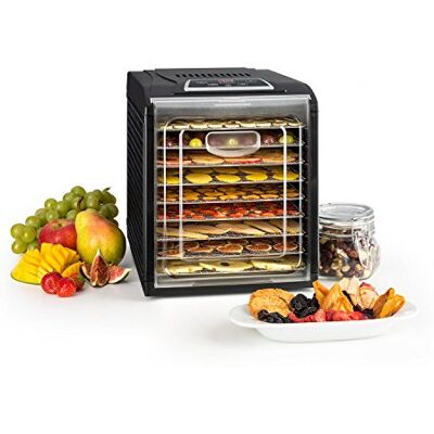 Klarstein Dörrautomat, Dörrgerät, Food Dehydrator, Dörrautomat aus Metall, Dehydrator Food Dryer, 9 Ablagen, 700 Watt, Touch-Display, Timer, Edelstahlheizelement, HotAir Circulation System, Schwarz Klarstein Dörrautomat, Dörrgerät, Food Dehydrator, Dörrautomat aus Metall, Dehydrator Food Dryer, 9 Ablagen, 700 Watt, Touch-Display, Timer, Edelstahlheizelement, HotAir Circulation System, Schwarz