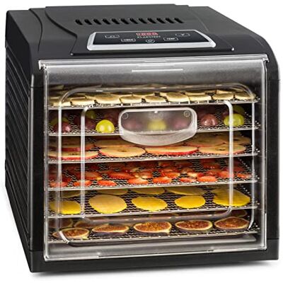Klarstein Dörrautomat, Dörrgerät, Food Dehydrator, Dörrautomat aus Metall, Dehydrator Food Dryer, 6 Ablagen, 500 Watt, Touch-Display, Timer, Edelstahlheizelement, HotAir Circulation System, Schwarz Klarstein Dörrautomat, Dörrgerät, Food Dehydrator, Dörrautomat aus Metall, Dehydrator Food Dryer, 6 Ablagen, 500 Watt, Touch-Display, Timer, Edelstahlheizelement, HotAir Circulation System, Schwarz