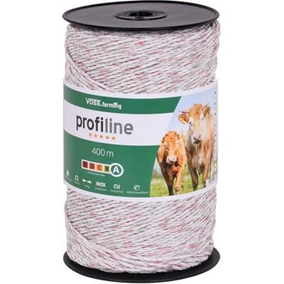 Voss Weidezaunlitze 400m, Polylitze weiß, Kupfer NIRO Leiter, für Rinder, Schafe Voss Weidezaunlitze 400m, Polylitze weiß, Kupfer NIRO Leiter, für Rinder, Schafe