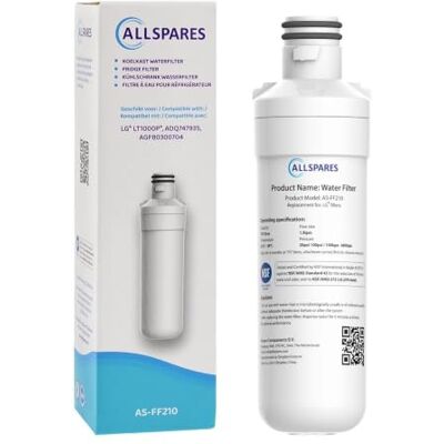 AllSpares Wasserfilter für Kühlschrank geeignet für LG LT1000P / AGF80300704 / ADQ74793501 (1 Stück) AllSpares Wasserfilter für Kühlschrank geeignet für LG LT1000P / AGF80300704 / ADQ74793501 (1 Stück)