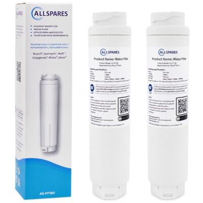 AllSpares Wasserfilter für Kühlschrank geeignet für Bosch Siemens Neff Gaggenau Balay 11034151/11028820 / 11034151 und Haier 49055530 (2 Stück) AllSpares Wasserfilter für Kühlschrank geeignet für Bosch Siemens Neff Gaggenau Balay 11034151/11028820 / 11034151 und Haier 49055530 (2 Stück)