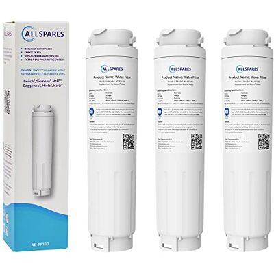 AllSpares Wasserfilter für Kühlschrank geeignet für Bosch Siemens Neff Gaggenau Balay 11034151/11028820 / 11034151 und Haier 49055530 (3 Stück) AllSpares Wasserfilter für Kühlschrank geeignet für Bosch Siemens Neff Gaggenau Balay 11034151/11028820 / 11034151 und Haier 49055530 (3 Stück)