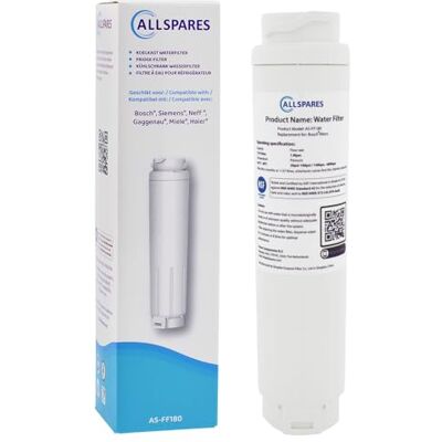 AllSpares Wasserfilter für Kühlschrank geeignet für Bosch Siemens Neff Gaggenau Balay 11034151/11028820 / 11034151 und Haier 49055530 (1 Stück) AllSpares Wasserfilter für Kühlschrank geeignet für Bosch Siemens Neff Gaggenau Balay 11034151/11028820 / 11034151 und Haier 49055530 (1 Stück)