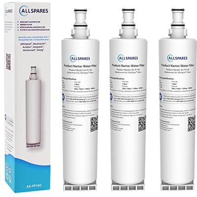 AllSpares Wasserfilter für Kühlschrank geeignet für Whirlpool SBS200 / SBS002 / SBS001 und Bauknecht SBS103 (3 Stück) AllSpares Wasserfilter für Kühlschrank geeignet für Whirlpool SBS200 / SBS002 / SBS001 und Bauknecht SBS103 (3 Stück)