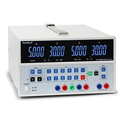 PeakTech P 6075 – Liniear geregeltes Labornetzteil 0-30V / 0-6A DC – Professionelles Labornetzgerät mit LED-Display – Labor Netzteil mit 2 Ausgängen und USB-Anschluss PeakTech P 6075 – Liniear geregeltes Labornetzteil 0-30V / 0-6A DC – Professionelles Labornetzgerät mit LED-Display – Labor Netzteil mit 2 Ausgängen und USB-Anschluss