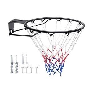 VEVOR Basketballkorb Hangring Basketballring 485 mm, Basketball Basketballring Netz 595 x 485 x 120 mm Qualität-und Sicherheitsgeprüft Indoor & Outdoor, Universal Stabiler Basketballkorb Orange