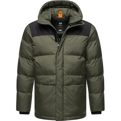 RAGWEAR Warme Winter Steppjacke mit Kapuze "Mikkesh" Dark Olive L RAGWEAR Warme Winter Steppjacke mit Kapuze "Mikkesh" Dark Olive L