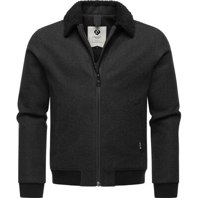 RAGWEAR Warme Übergangsjacke in Woll-Optik mit kuscheligem Teddyfell-Kragen "Sivval Felt" Dark Grey XL RAGWEAR Warme Übergangsjacke in Woll-Optik mit kuscheligem Teddyfell-Kragen "Sivval Felt" Dark Grey XL