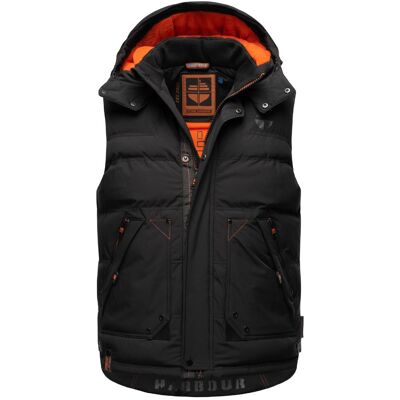 STONE HARBOUR Warme Steppweste mit Kapuze "Egoor" Black XL STONE HARBOUR Warme Steppweste mit Kapuze "Egoor" Black XL