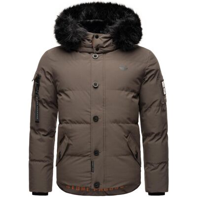 STONE HARBOUR Winter Steppjacke mit abnehmbarer Kunstfell-Kapuze "Halvaar" Anthracite mit schwarzem Fell XXXL STONE HARBOUR Winter Steppjacke mit abnehmbarer Kunstfell-Kapuze "Halvaar" Anthracite mit schwarzem Fell XXXL