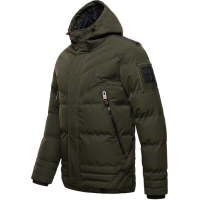 STONE HARBOUR Winter Steppjacke mit abnehmbarer Kunstfell-Kapuze "Romaan" Olive L STONE HARBOUR Winter Steppjacke mit abnehmbarer Kunstfell-Kapuze "Romaan" Olive L