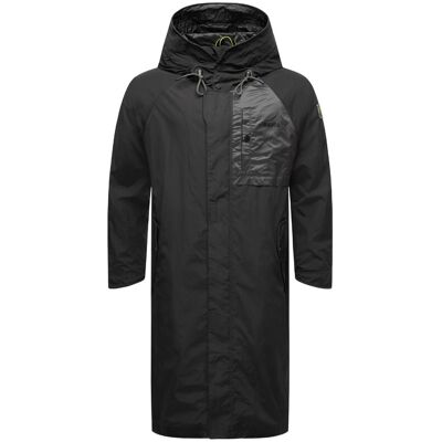 STONE HARBOUR Langer Übergangsmantel mit Kapuze "Zafaar" Black XL STONE HARBOUR Langer Übergangsmantel mit Kapuze "Zafaar" Black XL