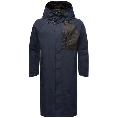 STONE HARBOUR Langer Übergangsmantel mit Kapuze "Zafaar" Navy S STONE HARBOUR Langer Übergangsmantel mit Kapuze "Zafaar" Navy S