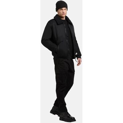 KHUJO Warme Bomberjacke mit abnehmbarem Kunstpelz-Besatz "Ground" Black M KHUJO Warme Bomberjacke mit abnehmbarem Kunstpelz-Besatz "Ground" Black M