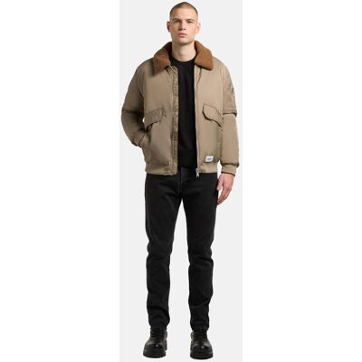 KHUJO Warme Bomberjacke mit abnehmbarem Kunstpelz-Besatz "Ground" Bomber Beige L KHUJO Warme Bomberjacke mit abnehmbarem Kunstpelz-Besatz "Ground" Bomber Beige L