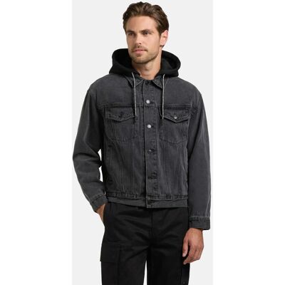 KHUJO Jeansjacke mit abnehmbarer Sweat-Kapuze "Jokin" Black L KHUJO Jeansjacke mit abnehmbarer Sweat-Kapuze "Jokin" Black L