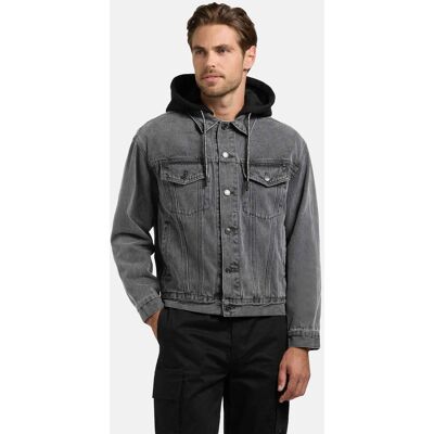 KHUJO Jeansjacke mit abnehmbarer Sweat-Kapuze "Jokin" Light Grey XL KHUJO Jeansjacke mit abnehmbarer Sweat-Kapuze "Jokin" Light Grey XL