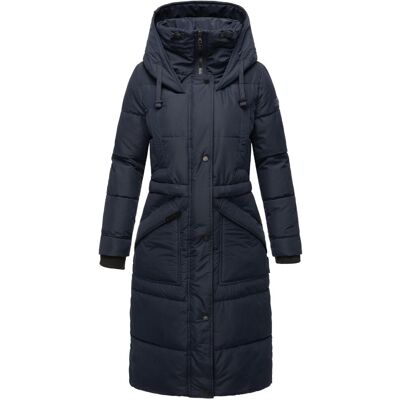MARIKOO Langer Steppmantel mit Kapuze "Ayumii" Navy L MARIKOO Langer Steppmantel mit Kapuze "Ayumii" Navy L