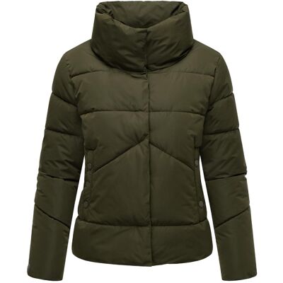 MARIKOO Warme Winterjacke mit hohem Kragen "Jalliaa 16" Dark Olive S MARIKOO Warme Winterjacke mit hohem Kragen "Jalliaa 16" Dark Olive S