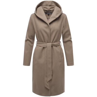 MARIKOO Wickelmantel mit Taillengürtel "Kailii 16" Dark Taupe L MARIKOO Wickelmantel mit Taillengürtel "Kailii 16" Dark Taupe L