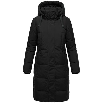 MARIKOO Warmer Winter Steppmantel mit Kapuze "Laryaa XVI" Black S MARIKOO Warmer Winter Steppmantel mit Kapuze "Laryaa XVI" Black S