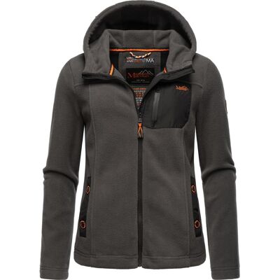 MARIKOO Leichte Fleece Übergangsjacke mit Kapuze "Mount Iwaki" Anthracite S MARIKOO Leichte Fleece Übergangsjacke mit Kapuze "Mount Iwaki" Anthracite S