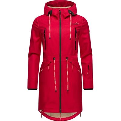 MARIKOO Langer Softshell-Mantel mit Kapuze "Racquellee" Fuchsia XXL MARIKOO Langer Softshell-Mantel mit Kapuze "Racquellee" Fuchsia XXL