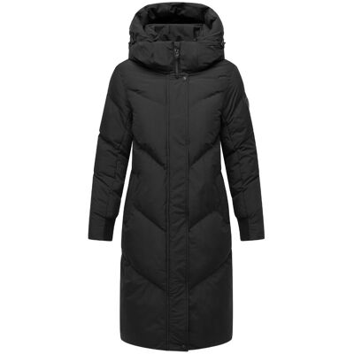 MARIKOO Langer Winter Steppmantel mit abnehmbarer Kapuze "Teonaa 16" Black S MARIKOO Langer Winter Steppmantel mit abnehmbarer Kapuze "Teonaa 16" Black S