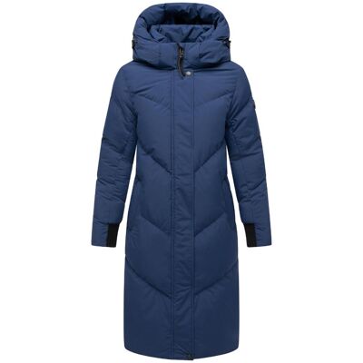 MARIKOO Langer Winter Steppmantel mit abnehmbarer Kapuze "Teonaa 16" Navy S MARIKOO Langer Winter Steppmantel mit abnehmbarer Kapuze "Teonaa 16" Navy S