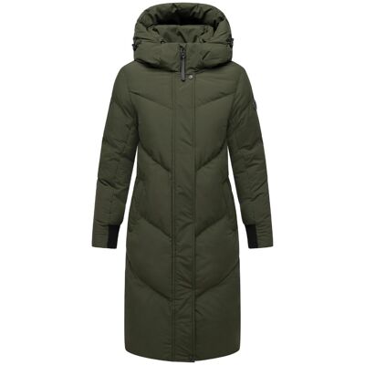 MARIKOO Langer Winter Steppmantel mit abnehmbarer Kapuze "Teonaa 16" Olive S MARIKOO Langer Winter Steppmantel mit abnehmbarer Kapuze "Teonaa 16" Olive S
