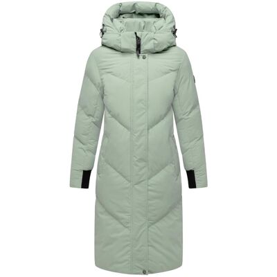 MARIKOO Langer Winter Steppmantel mit abnehmbarer Kapuze "Teonaa 16" Smokey Mint S MARIKOO Langer Winter Steppmantel mit abnehmbarer Kapuze "Teonaa 16" Smokey Mint S